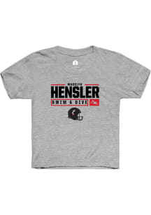 Madelyn Hensler Rally Youth Grey Cincinnati Bearcats NIL Stacked Box Short Sleeve T-Shirt