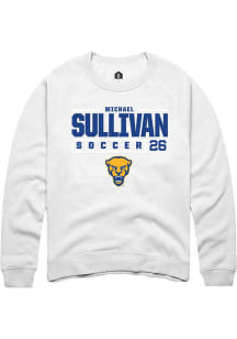 Michael Sullivan Rally Mens White Pitt Panthers NIL Stacked Box Crew Sweatshirt