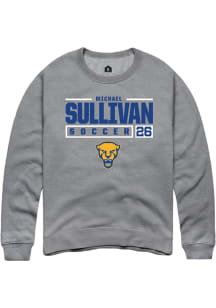 Michael Sullivan Rally Mens Graphite Pitt Panthers NIL Stacked Box Crew Sweatshirt