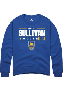 Michael Sullivan Rally Mens Blue Pitt Panthers NIL Stacked Box Crew Sweatshirt