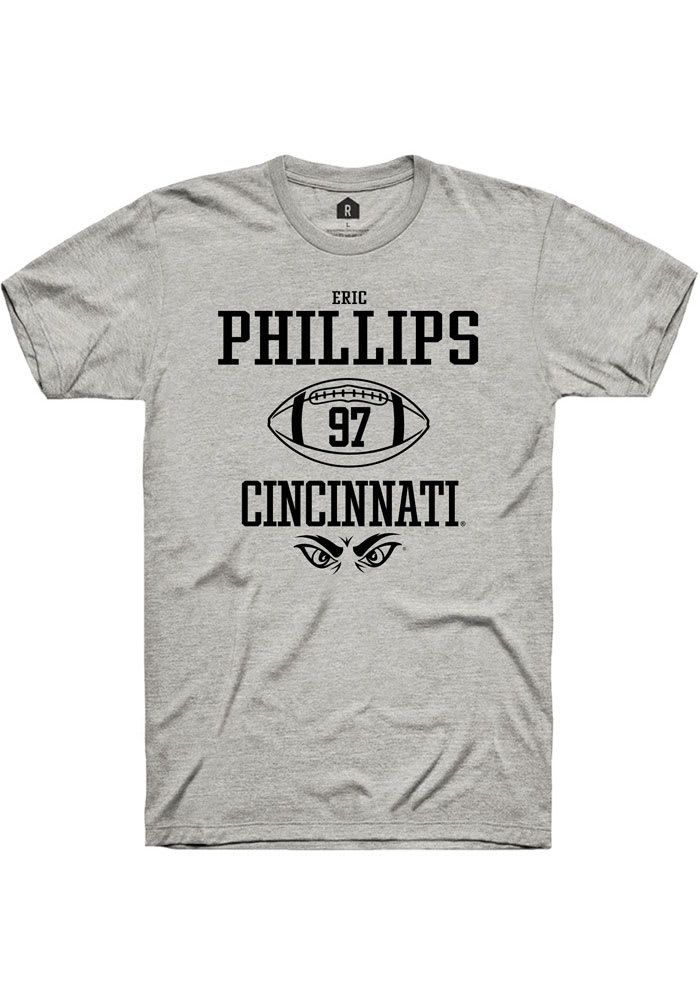 Eric Phillips Cincinnati Bearcats Ash Rally NIL Sport Icon Short Sleeve T Shirt
