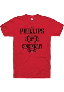 Eric Phillips  Cincinnati Bearcats Red Rally NIL Sport Icon Short Sleeve T Shirt