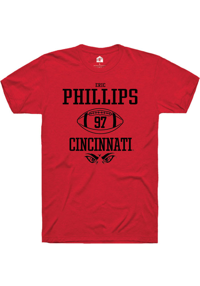 Eric Phillips Cincinnati Bearcats Red Rally NIL Sport Icon Short Sleeve T Shirt