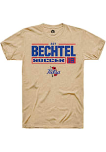 Ady Bechtel  Tulsa Golden Hurricane Tan Rally NIL Stacked Box Short Sleeve T Shirt