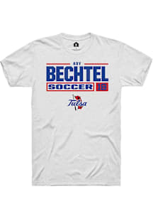 Ady Bechtel  Tulsa Golden Hurricane White Rally NIL Stacked Box Short Sleeve T Shirt