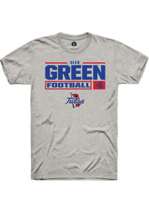 Alex Green Ash Tulsa Golden Hurricane NIL Stacked Box Short Sleeve T Shirt