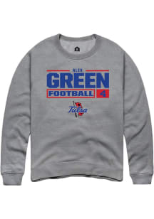 Alex Green Rally Mens Graphite Tulsa Golden Hurricane NIL Stacked Box Crew Sweatshirt