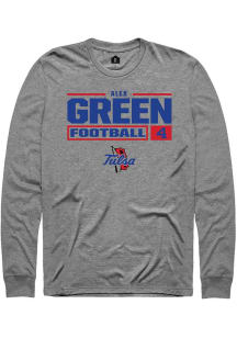 Alex Green Rally Mens Graphite Tulsa Golden Hurricane NIL Stacked Box Tee