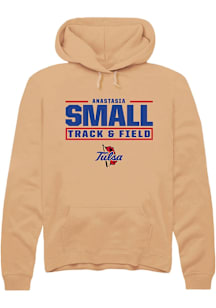 Anastasia Small  Rally Tulsa Golden Hurricane Mens Gold NIL Stacked Box Long Sleeve Hoodie