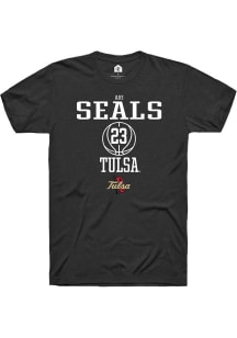 Ari Seals Black Tulsa Golden Hurricane NIL Sport Icon Short Sleeve T Shirt