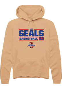 Ari Seals Rally Mens Gold Tulsa Golden Hurricane NIL Stacked Box Hooded Sweatshirt