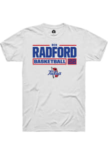 Ben Radford White Tulsa Golden Hurricane NIL Stacked Box Short Sleeve T Shirt