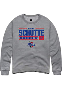blaine schutte  Rally Tulsa Golden Hurricane Mens Graphite NIL Stacked Box Long Sleeve Crew Sweats..