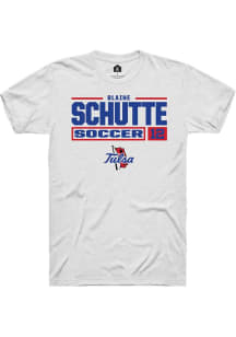 blaine schutte White Tulsa Golden Hurricane NIL Stacked Box Short Sleeve T Shirt