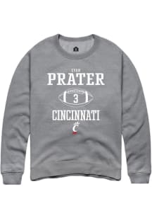 Evan Prater  Rally Cincinnati Bearcats Mens Graphite NIL Sport Icon Long Sleeve Crew Sweatshirt