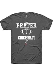 Evan Prater  Cincinnati Bearcats Dark Grey Rally NIL Sport Icon Short Sleeve T Shirt