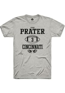 Evan Prater  Cincinnati Bearcats Ash Rally NIL Sport Icon Short Sleeve T Shirt