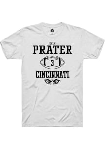 Evan Prater  Cincinnati Bearcats White Rally NIL Sport Icon Short Sleeve T Shirt