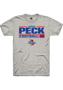 Camden Peck Ash Tulsa Golden Hurricane NIL Stacked Box Short Sleeve T Shirt