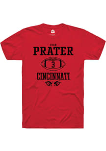 Evan Prater  Cincinnati Bearcats Red Rally NIL Sport Icon Short Sleeve T Shirt