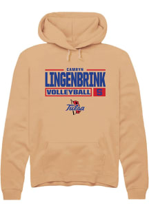 Camryn Lingenbrink Rally Mens Gold Tulsa Golden Hurricane NIL Stacked Box Hooded Sweatshirt