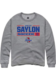 Carlito Saylon  Rally Tulsa Golden Hurricane Mens Graphite NIL Stacked Box Long Sleeve Crew Sweats..