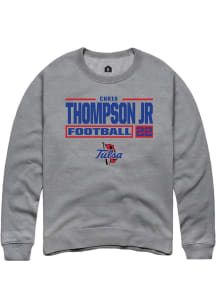 Chris Thompson Jr Rally Mens Graphite Tulsa Golden Hurricane NIL Stacked Box Crew Sweatshirt