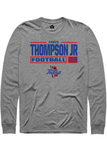 Chris Thompson Jr Rally Mens Graphite Tulsa Golden Hurricane NIL Stacked Box Tee