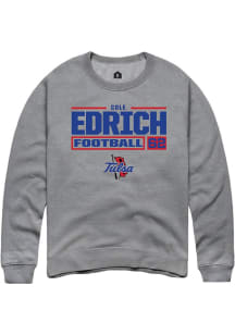 Cole Edrich Rally Mens Graphite Tulsa Golden Hurricane NIL Stacked Box Crew Sweatshirt