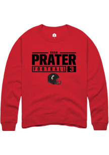 Evan Prater  Rally Cincinnati Bearcats Mens Red NIL Stacked Box Long Sleeve Crew Sweatshirt