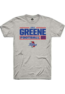 Cole Greene Ash Tulsa Golden Hurricane NIL Stacked Box Short Sleeve T Shirt