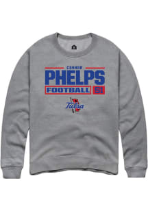 Connor Phelps Rally Mens Graphite Tulsa Golden Hurricane NIL Stacked Box Crew Sweatshirt