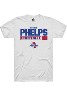 Connor Phelps White Tulsa Golden Hurricane NIL Stacked Box Short Sleeve T Shirt