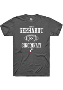 Gavin Gerhardt  Cincinnati Bearcats Dark Grey Rally NIL Sport Icon Short Sleeve T Shirt