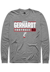 Gavin Gerhardt  Cincinnati Bearcats Graphite Rally NIL Stacked Box Long Sleeve T Shirt