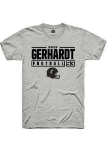 Gavin Gerhardt  Cincinnati Bearcats Ash Rally NIL Stacked Box Short Sleeve T Shirt