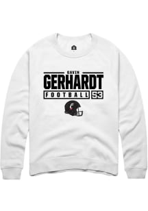 Gavin Gerhardt  Rally Cincinnati Bearcats Mens White NIL Stacked Box Long Sleeve Crew Sweatshirt