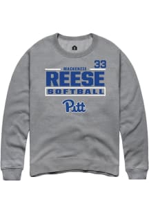 Mackenzie Reese Rally Mens Graphite Pitt Panthers NIL Stacked Box Crew Sweatshirt