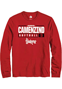 Hannah Camenzind  Nebraska Cornhuskers Red Rally NIL Stacked Box Long Sleeve T Shirt