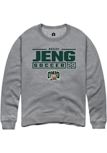 Hailey Jeng  Rally Ohio Bobcats Mens Graphite NIL Stacked Box Long Sleeve Crew Sweatshirt