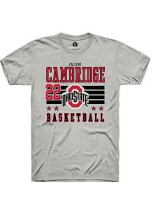 Jaloni Cambridge Ash Ohio State Buckeyes NIL Striped Short Sleeve T Shirt