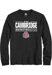 Jaloni Cambridge Rally Mens Black Ohio State Buckeyes NIL Stacked Box Tee