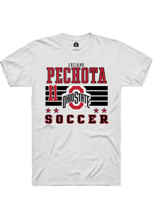 Luciano Pechota White Ohio State Buckeyes NIL Striped Short Sleeve T Shirt