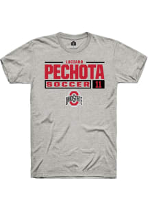 Luciano Pechota Ash Ohio State Buckeyes NIL Stacked Box Short Sleeve T Shirt