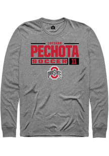 Luciano Pechota Rally Mens Graphite Ohio State Buckeyes NIL Stacked Box Tee