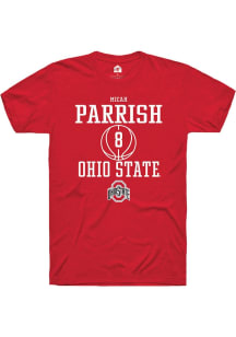 Micah Parrish Red Ohio State Buckeyes NIL Sport Icon Short Sleeve T Shirt