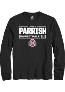 Micah Parrish Rally Mens Black Ohio State Buckeyes NIL Stacked Box Tee