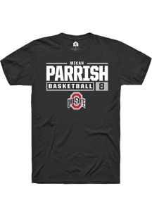 Micah Parrish Black Ohio State Buckeyes NIL Stacked Box Short Sleeve T Shirt