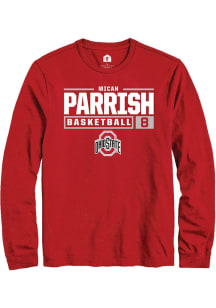 Micah Parrish Rally Mens Red Ohio State Buckeyes NIL Stacked Box Tee