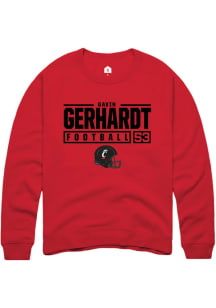 Gavin Gerhardt  Rally Cincinnati Bearcats Mens Red NIL Stacked Box Long Sleeve Crew Sweatshirt